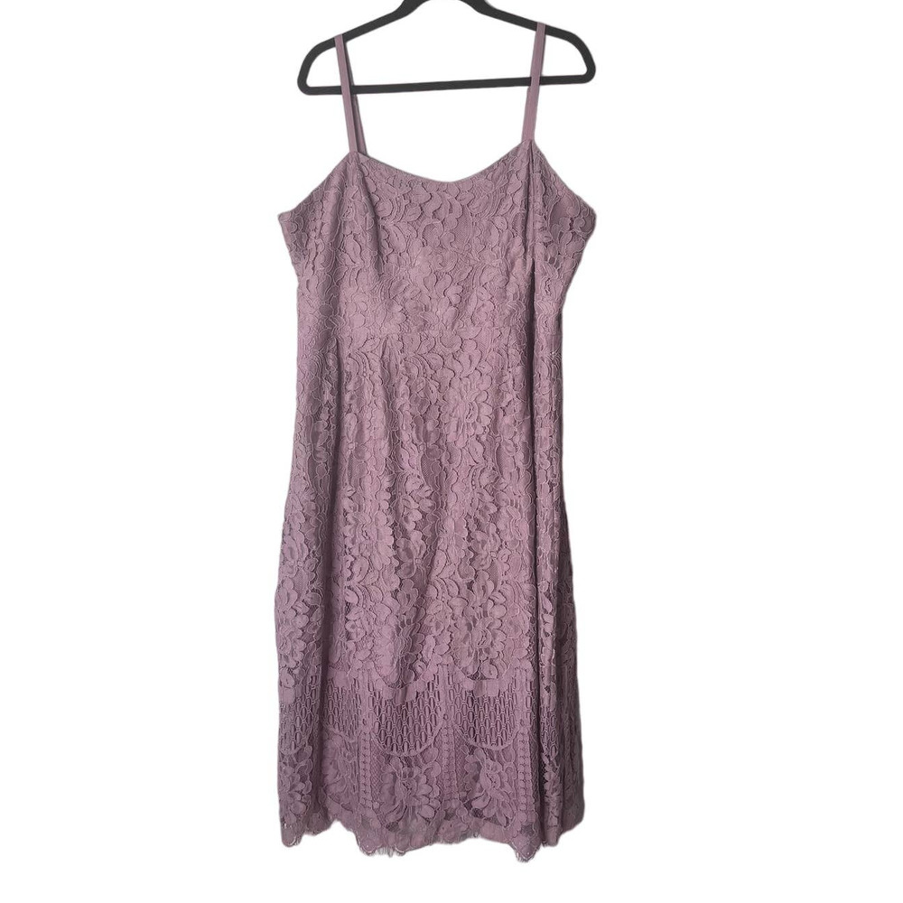 City Chic Blush Pink Lace Spaghetti Strap Sheath Dress Size M/ 18